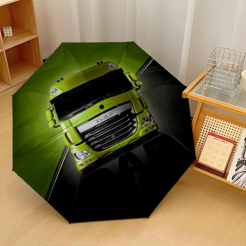 DAF Print 8?Ribs Automatic Umbrella Wind Resistant Lightweight Folding Umbrella For Outdoor Travel