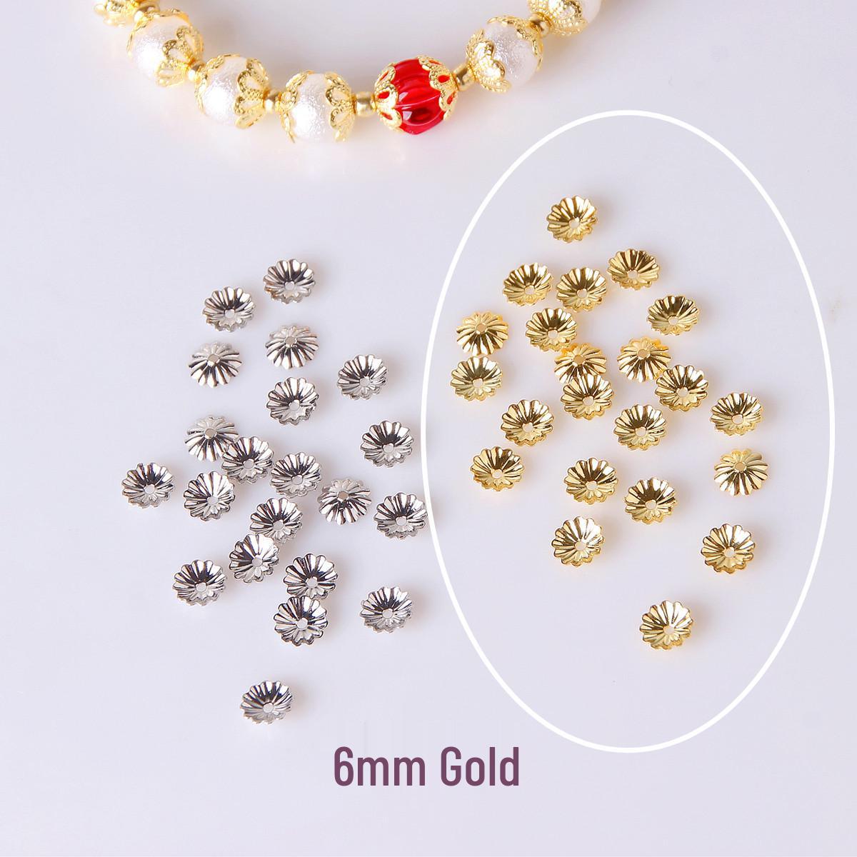 

Позолочений 18K тримач для намистин у формі квітки, спейсер для виготовлення ювелірних виробів своїми руками