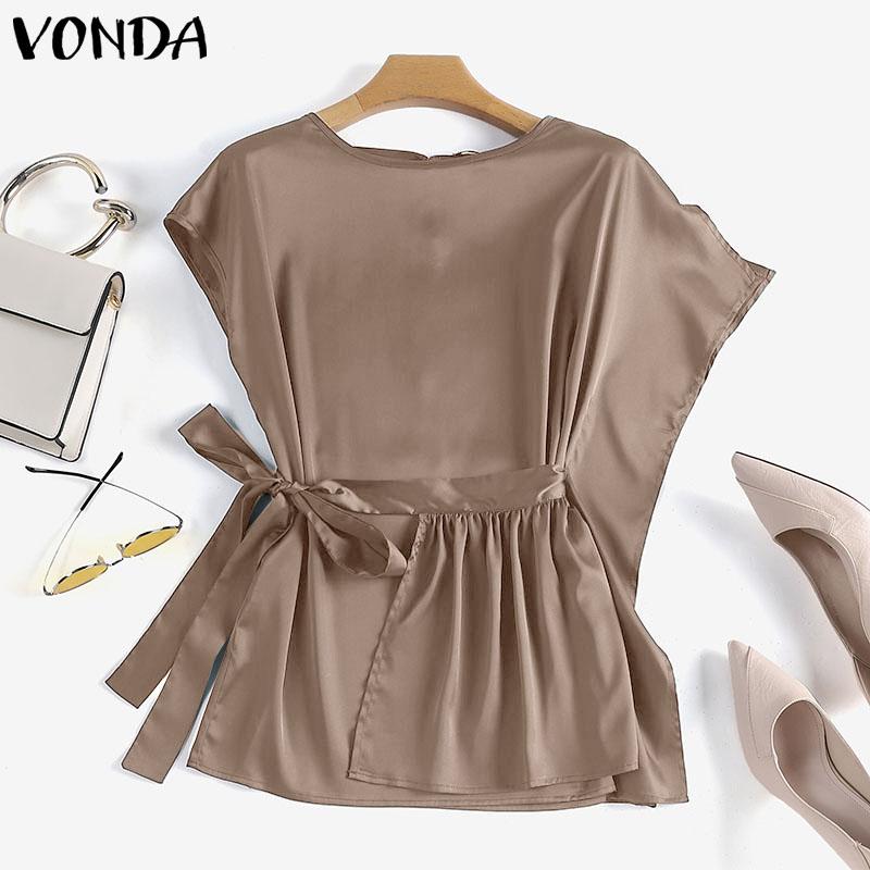 

Летние женские топы VONDA на шнуровке с короткими рукавами и талией
