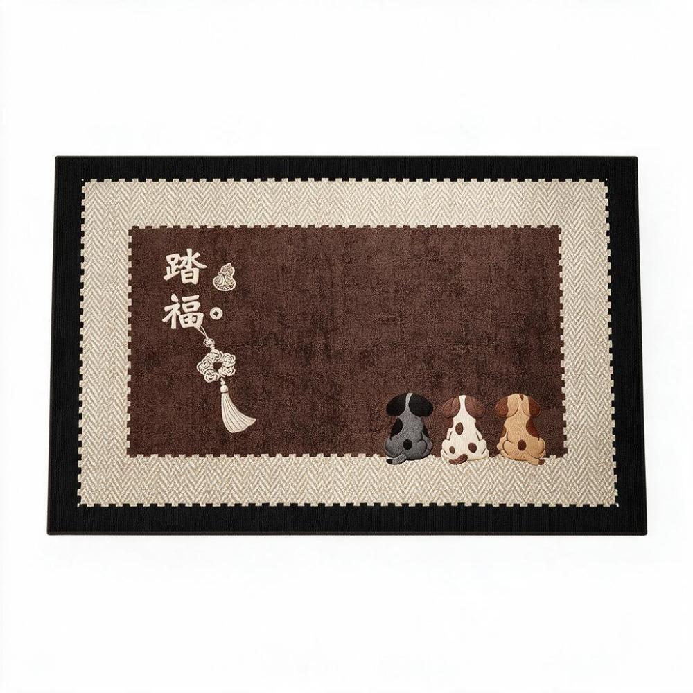 Stain-resistant Spring Festival Door Mat Anti Slip Welcome Mat New Year Floor Mat Hallway