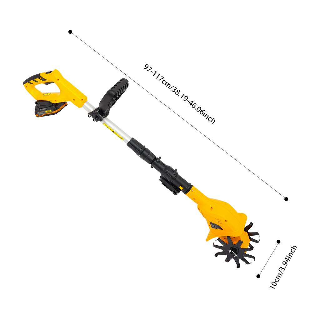 20V Cordless Tiller, 8.4lbs Lightweight Cultivator, 250RPM Electric Soil Tiller for Garden Weeding, 40min Runtime