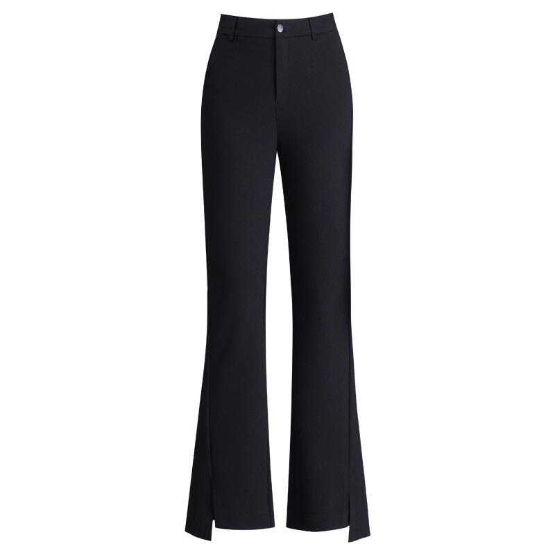 Damen High-Waist Fishtail Schlaghose mit unregelmäßigem Saum - Bügelfrei, lässiger Sommerstil für Petite-Figuren