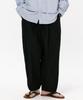 Kodeumopeu Balloon Fit Linen Texture Pants Black