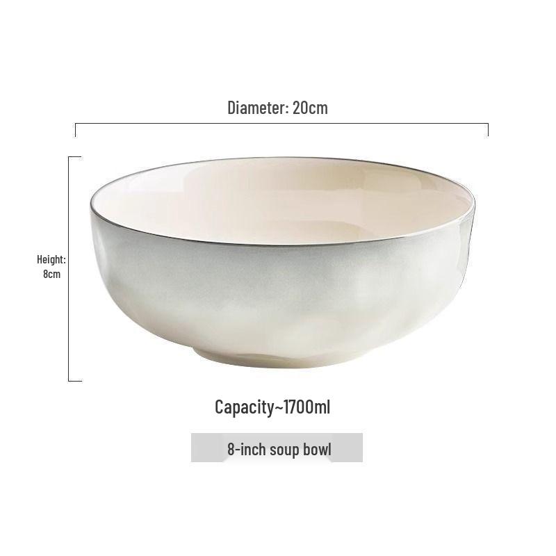 Luxuriöse Keramik Suppen- & Nudelschüssel - Dickes, hochwertiges Design mit Unterglasurfarbe