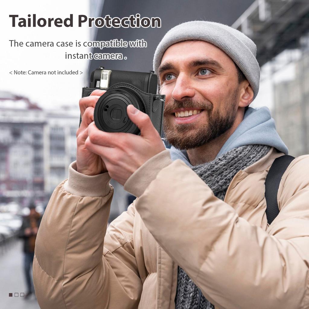Portable Instant Camera Bag Camera Case Retro Style PU Leather Carrying Case Replacement for Fujifilm Fuji Instax Mini