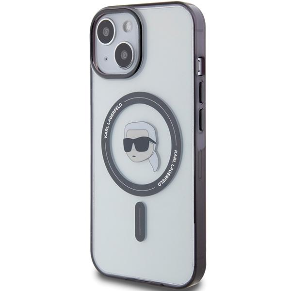Karl Lagerfeld KLHMP15SHKHNOTK iPhone 15 / 14 / 13 6.1" Transparent Hardcase IML Karl`s Head MagSafe