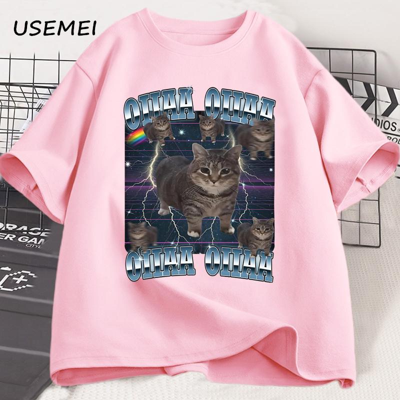 Funny Viral Oia Cat Meme Graphic T Shirts for Men Women Silly Cats T-shirt Oiiaa Oiiaa Cat Unhinged T Shirt Harajuku Clothes