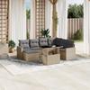 Vidaxl 8-Cz. Garden Furniture Set With Cushions, Beige, Poly Rattan