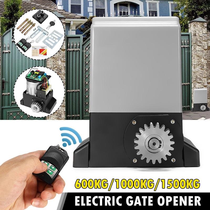 550W 1400rpm Electric Sliding Gate Opener 220V 1000KG Automatic Motor 2 Remote Kit Heavy Duty