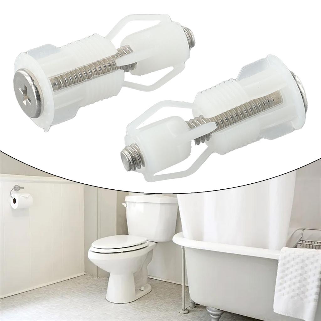 Toilet Seat Top Fix Screws Nut Covers Kit Replacement for WC Toilet Pan Mounting Compatible with Most Standard Seats
