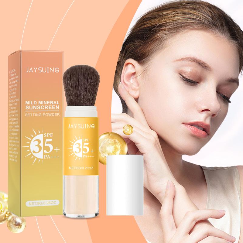 Jaysuing Protective Setting Powdermoisturizing Waterproof Sweat-Proof Matte Loose Powder Hydrating Daily Wearing Powder 1pcs