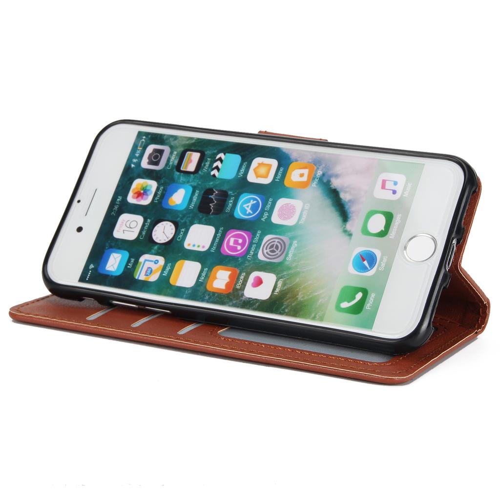 For iPhone 7/8/SE (2020)/SE (2022) Case PU Leather 3 Card Slots Stand Phone Cover