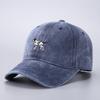 Cotton denim washed baseball cap embroidered animal truck female driver curved brim cap batch