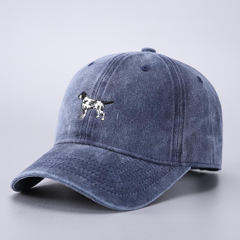 Cotton denim washed baseball cap embroidered animal truck female driver curved brim cap batch
