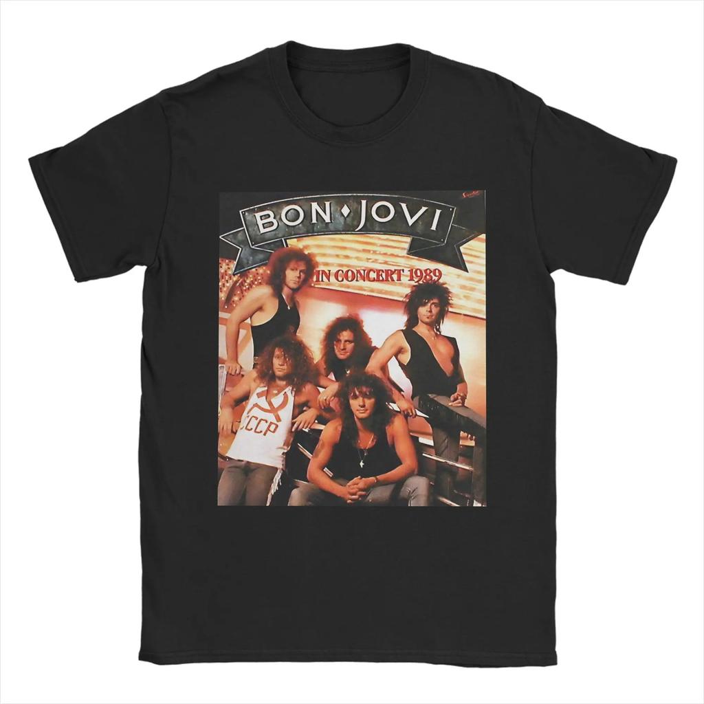 Hard Rock Band Bon Jovi Tour 2026 Poster Print Tshirt Unisexs Unisexs Clothing Streetwear Y2k Fashion Top Cotton Solf Summer Tee