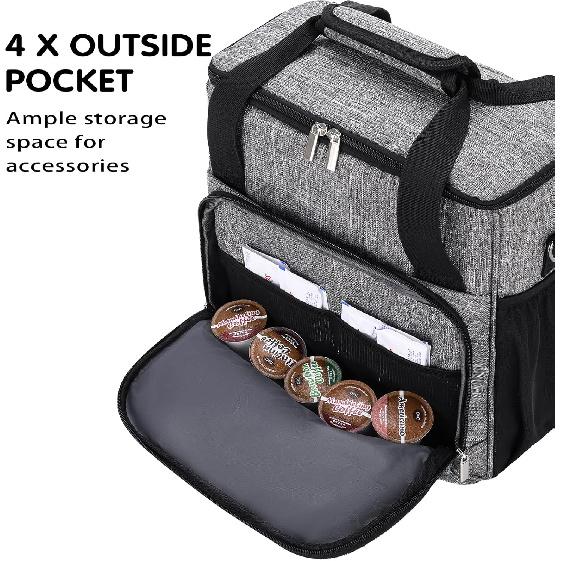 Coffee Maker Carring Bag for Keurig K-Mini/K-Mini Plus, Storage Tote Case for Travel, Grey