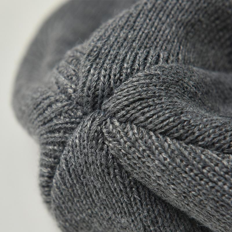 Light board knitted hat Winter men's wool hat Brimless pullover hat Cold hat can be designed