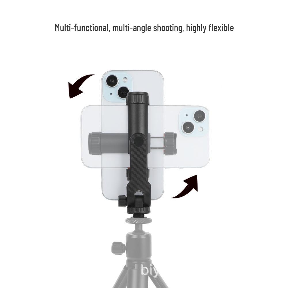 Versatile Rotating Phone Clip: Attach To Camera Cold Shoe for Horizontal/Vertical Use with Fill Light, Monitor, Speaker, Etc.