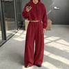 INCERUN Mens Two Piece Outfits Hoodie Cropped Pullover and Wide Leg Pants Drawstring Sets