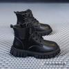 Stylish British-Style Children's Leather Boots - Non-Slip Martin Boots for Boys & Girls, Perfect for Autumn/Winter