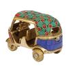 Brass Auto Rickshaw Multicolor Gemstone Handwork Statue Home Decor Fantasy Showpiece Gift.,7.6 X 6.4 Cm