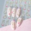 Cute Cartoon Design Easter Rabbit 3D Nail Stickers Waterproof Nail Decals  Nail Decoration