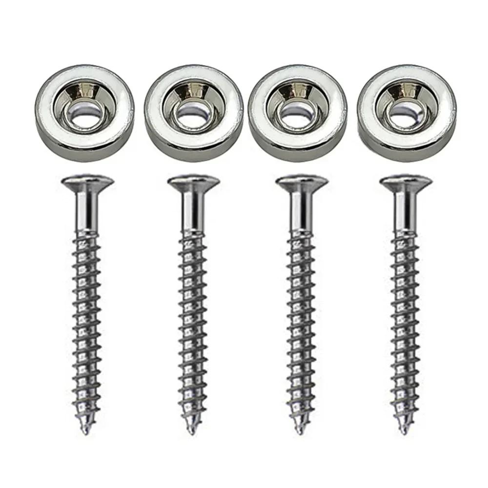 4Pcs Electric Guitar Neck Mounting Ferrules/bushings And Screws Guitar Accesories