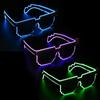 Novel Mosaic LED Light-up Glasses Wireless Glow in the Dark for Rave Party Funny Neon Rave Christmas Party Shades for Adult Kids