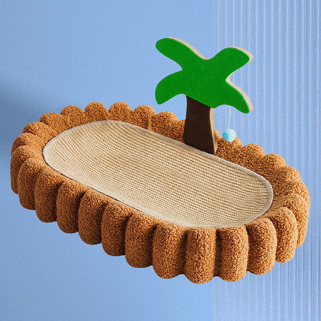 Cat Scratcher Bed Coconut Tree Decoration Cat Scratching Pad Abrasion Resistant Sisal Pet Scratcher Lounge Bed for Home
