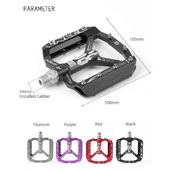 ENLEE MTB Road Bike Ultralight Sealed Pedals CNC Cycling Part Alloy DH XC Hollow Anti-slip Bearings Du System Mountain 12mm Axle