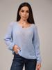 European, American spring and summer knitted sunscreen shirt V-neck solid color hollow sweater sexy thin blouse top