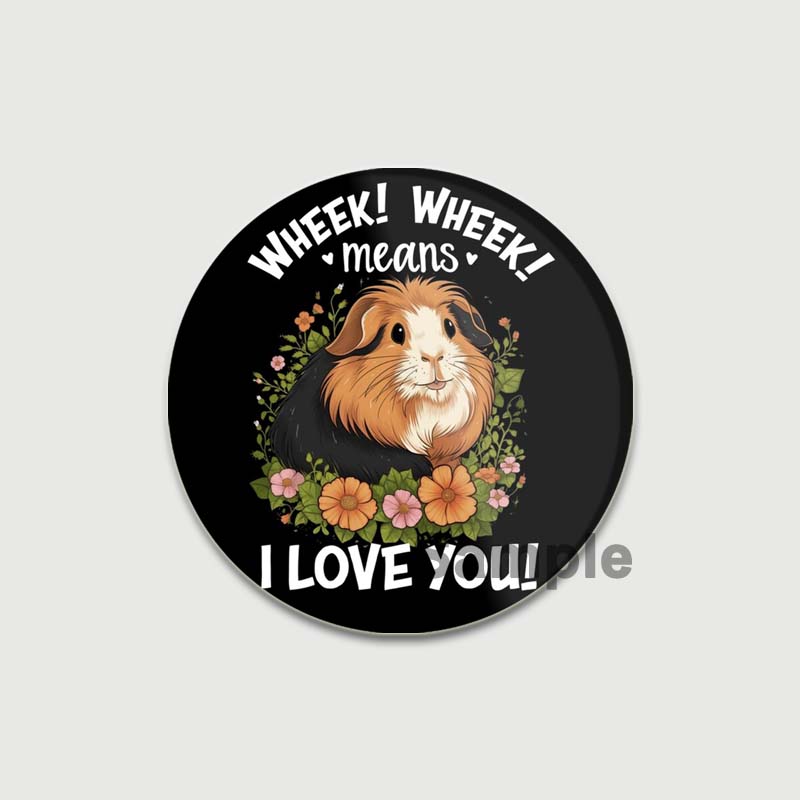 32/44/58mm Funny Brooch Pins for Backpack Clothes Round Tinplate Enamel Pin Custom Pig Love Snowman Wolf Art Badge Jewelry Gifts