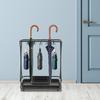 Black Umbrella Holder Stand with 18 Slots & 10 Hooks - Freestanding Umbrella Rack Organizer for Home & Office (55 Lbs Capacity)