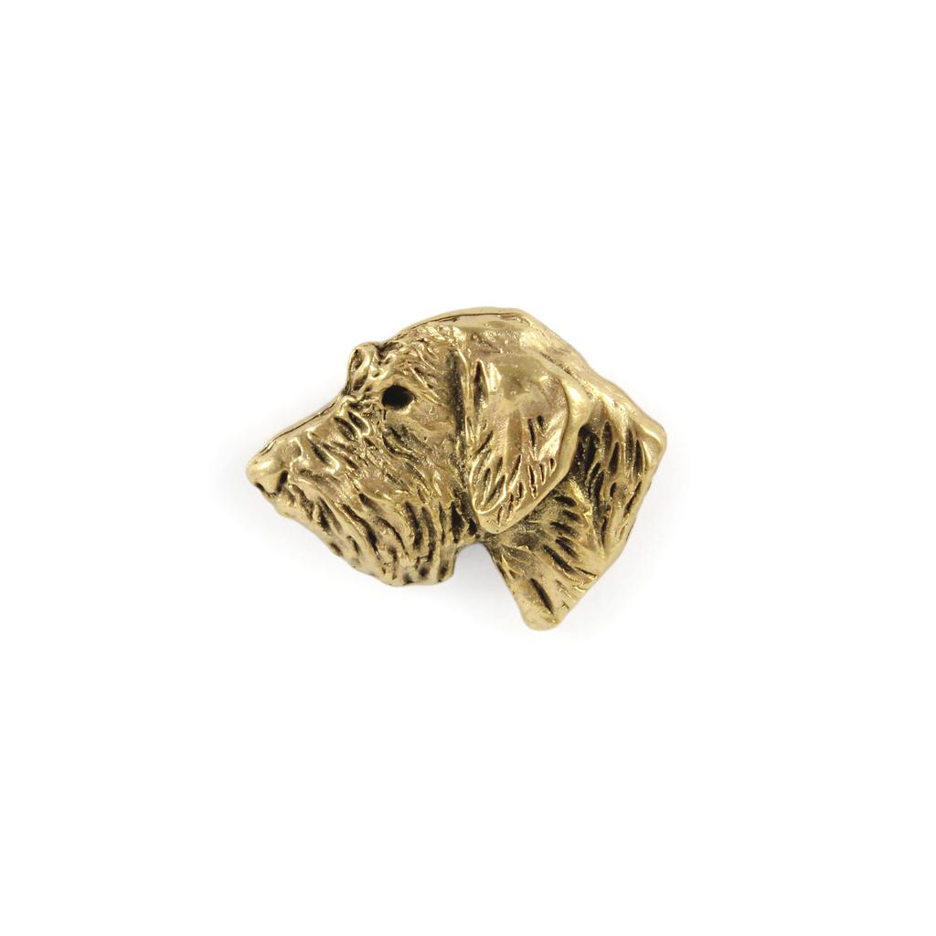 Dachshund II - Broche de cachorro em caixa decorativa, alfinete elegante banhado a ouro, alfinete de lapela da marca Art-Dog