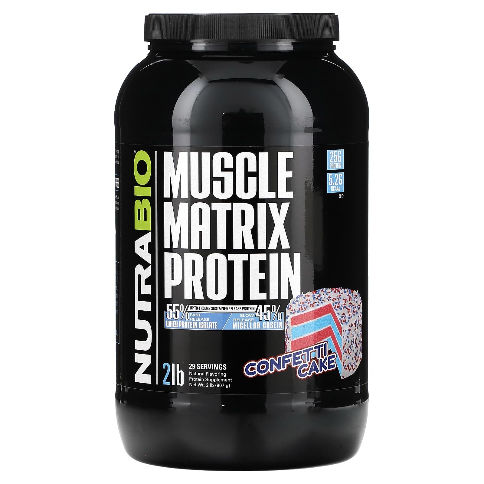 

NutraBio, Muscle Matrix Protein, Confetti Cake, 2 lb (907 g)