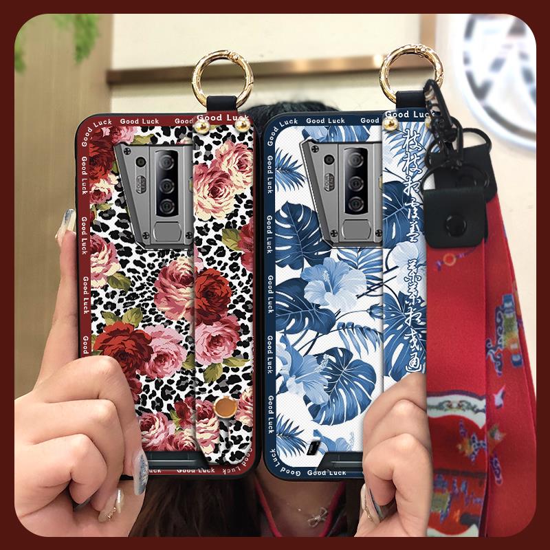 Phone Holder Anti-dust Phone Case For Blackview BV6900 Kickstand Ring Lanyard Durable Dirt-resistant Wristband Soft Case