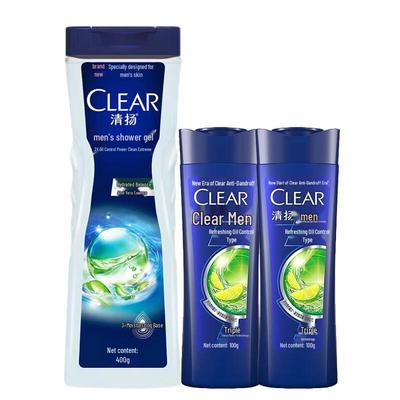 CLEAR Men's Balancing Oil Control & Moisturizing Shower Gel & Shampoo Travel Set