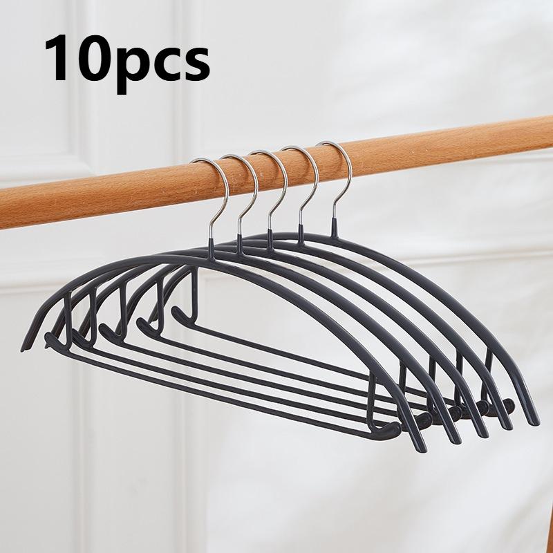 10pcs Anti Slip Metal Hangers for Suits&Jackets,Black Scratch-Proof Hangers with Hooks,Closet Organizer,Christmas Halloween Gift