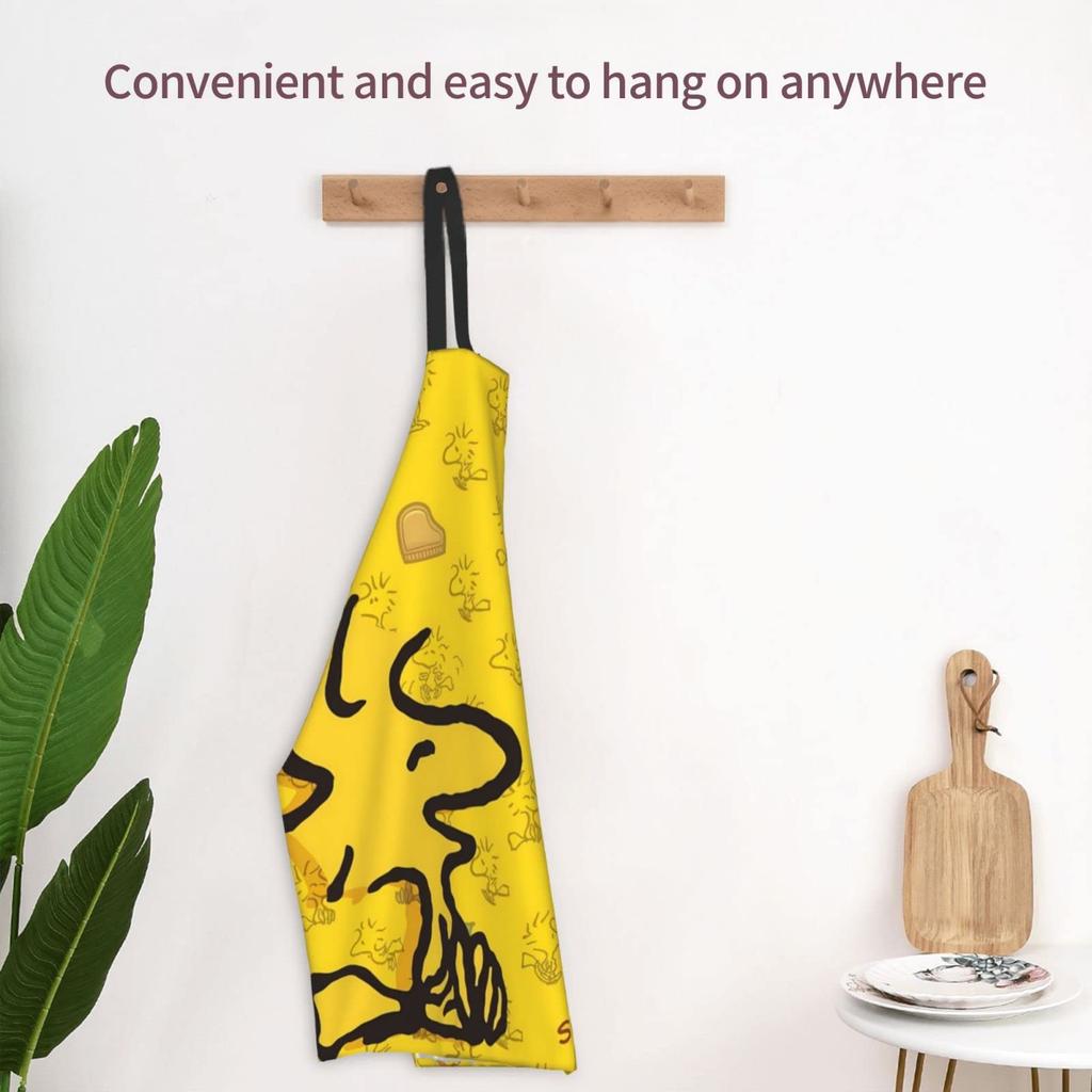 Cute Woodstock and Snoopy Apron for Adjustable Neck and Shoulder Suitable for Nursery Teachers and and Perfect for Cooking and Grilling [HTSW] Women,