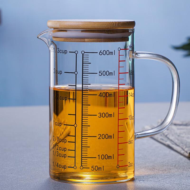 Multi-purpose Glass Measuring Cup with Bamboo Lid