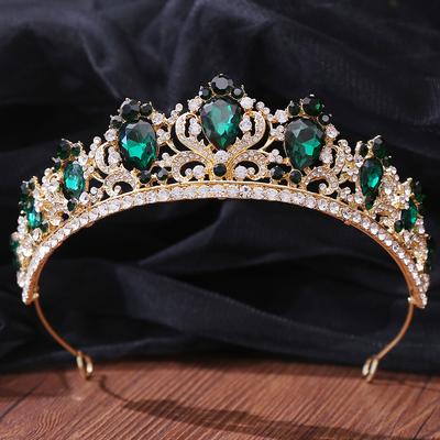 Muhteşem Kristal Gelin Taç Kadınlar Için Headdress Gelin Tiaras Düğün Saç Takı Balo Parti Kafa Aksesuarları