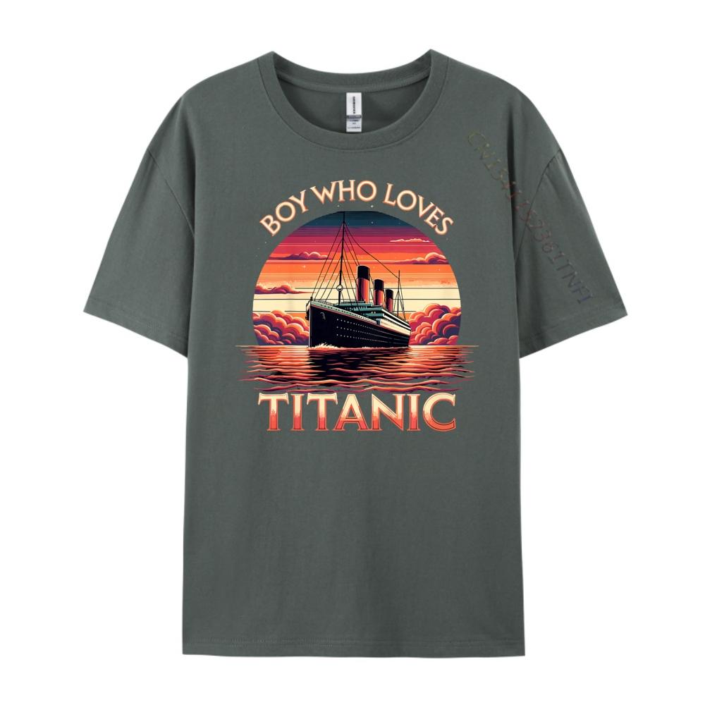 Kids Who Loves The Titanic XS Graphic T Shirts Youth T Shirt Men Vintage