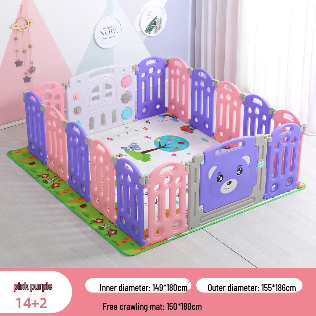 Kids' Indoor/Outdoor Safety Play Fence with Slide - Ideal for Crawling and Walking