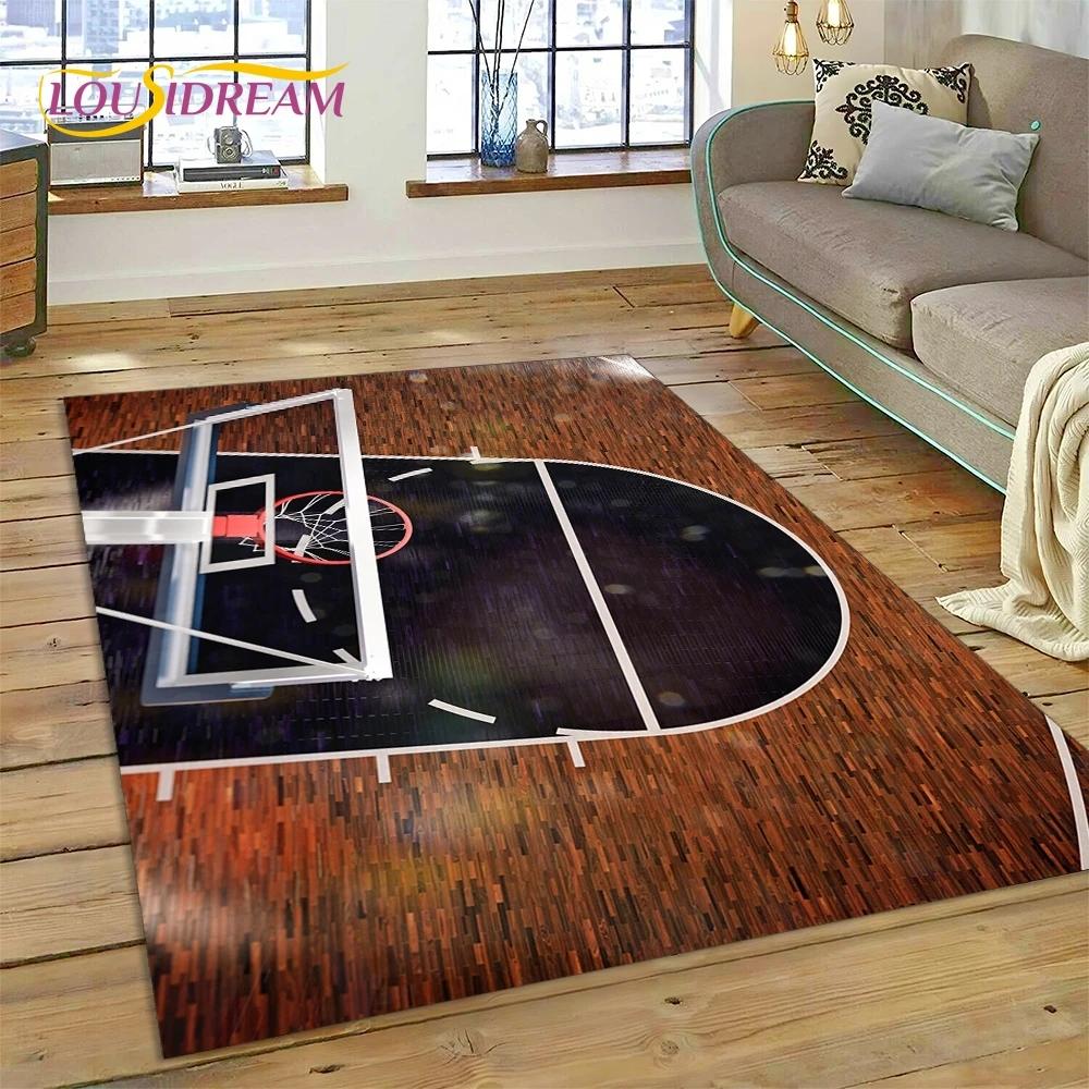 Rama boiska do koszykówki Dywan z kreskówek do sypialni, salonu, dekoracji sofy, duża dekoracja podłogi dla dzieci