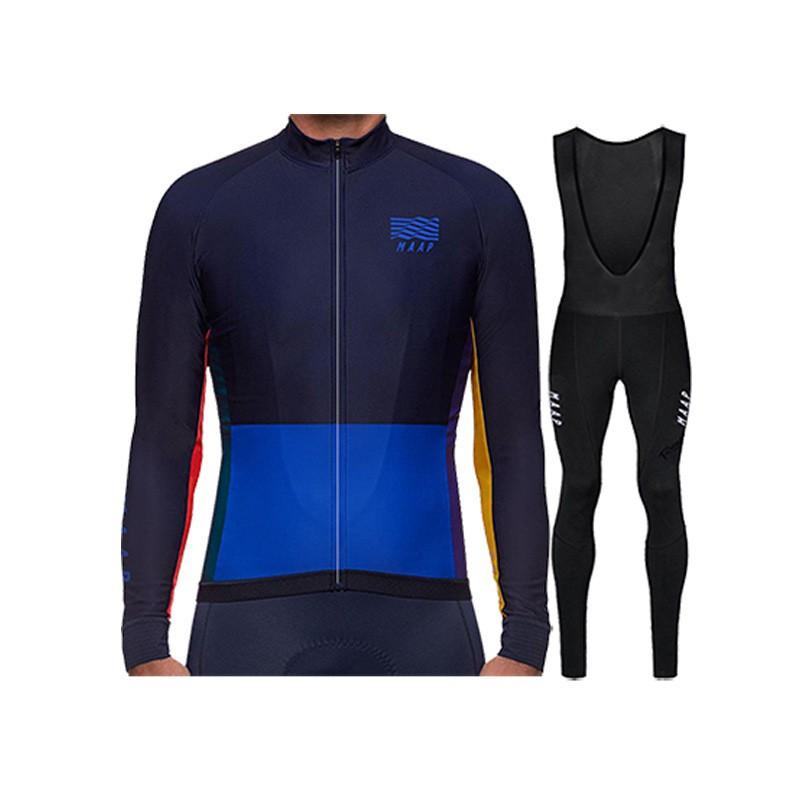 Long Sleeve Cycling Jersey Set Men Women Outdoor Bike Riding Apparel Quick Dry Breathable Bib Shorts