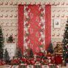 Crăciun Cortine Americane Cortine de Ușă Cortine Finisate cu Moș Crăciun Decorare Fără Găurire Cortine Finisate Ferestre Mari