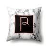 Polyester Pillowcase 26 English Letters Rose Gold Home Marble Decorative Printed Pillowcase
