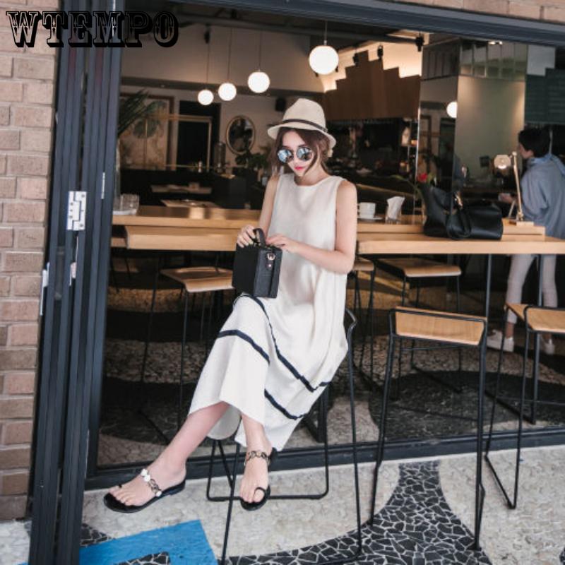 Women's Long Dress Sleeveless Big Skirt Hem Dress Summer Undershirt Long Dress Large Size Temperament Loose Women's Clothing