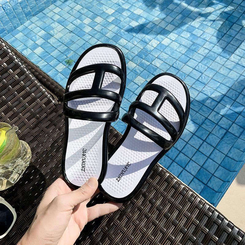 Casual and Fashionable One-word Drag Can Be Worn Outside, Beach Ladies Cool Slippers 2025 Summer New Versatile Soft Bottom Non-slip