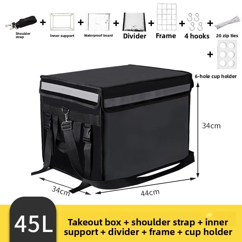 Schwarze Wasserdichte Lebensmittel-Liefer-Isolierbox Kleine Mittlere Große 30 45 62L Größen Lokale Lieferung Kühltasche Picknick BBQ Zubehör